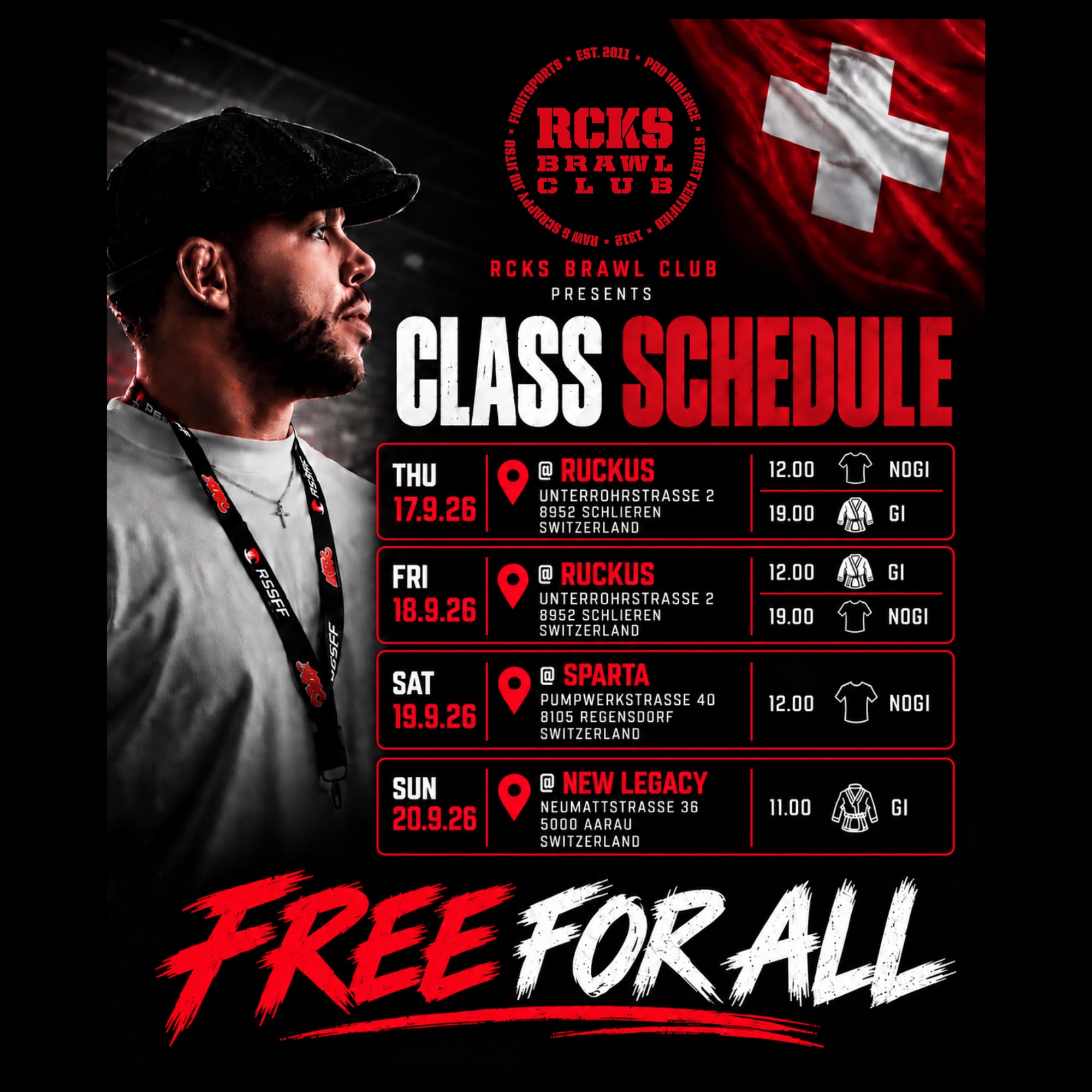 RCKS Brawl Club – Class Schedule